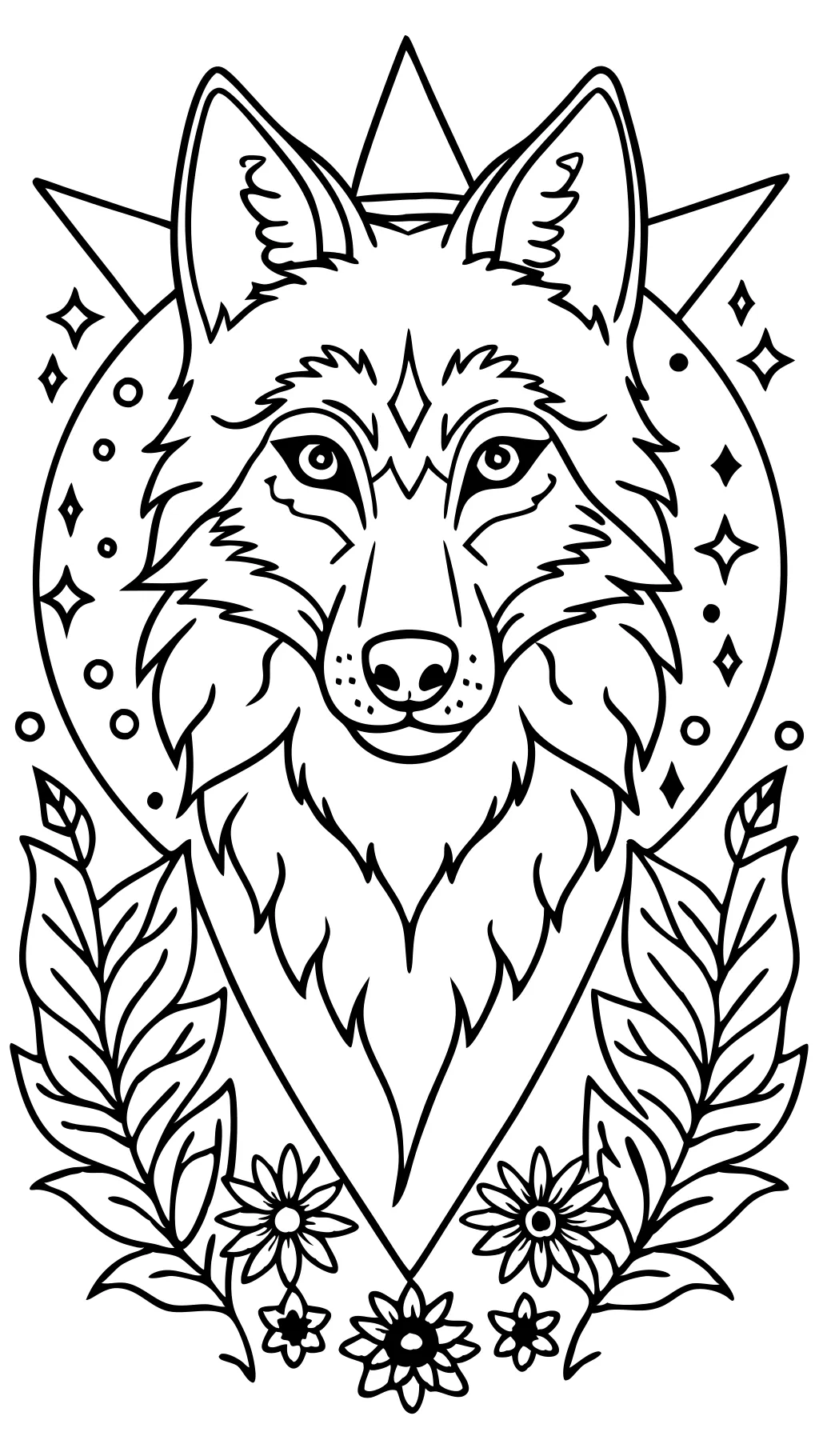 coloriages de loups détaillés pour adultes